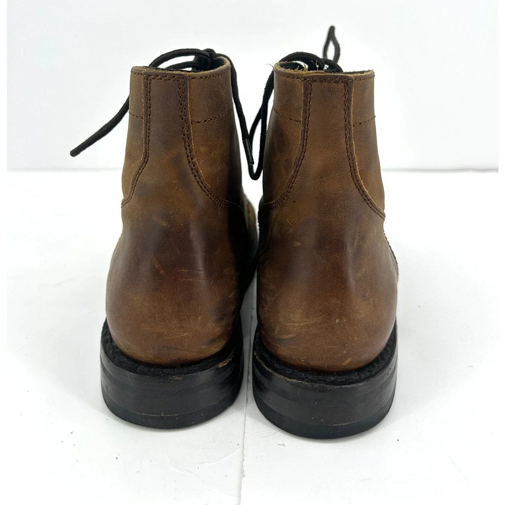 Thursday Boot Co Captain Lace Up Boots Brown Leather Cap‎ Toe Mens 7.5